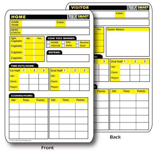 Ref Smart 2-Sided Football Game Card